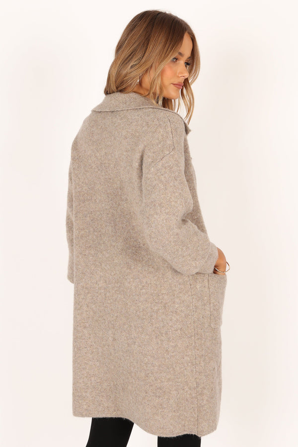 OUTERWEAR @Skylar Open Front Coatigan - Taupe (waiting on bulk)