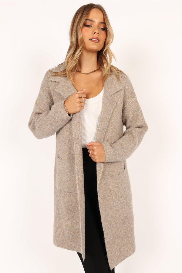 OUTERWEAR @Skylar Open Front Coatigan - Taupe (waiting on bulk)