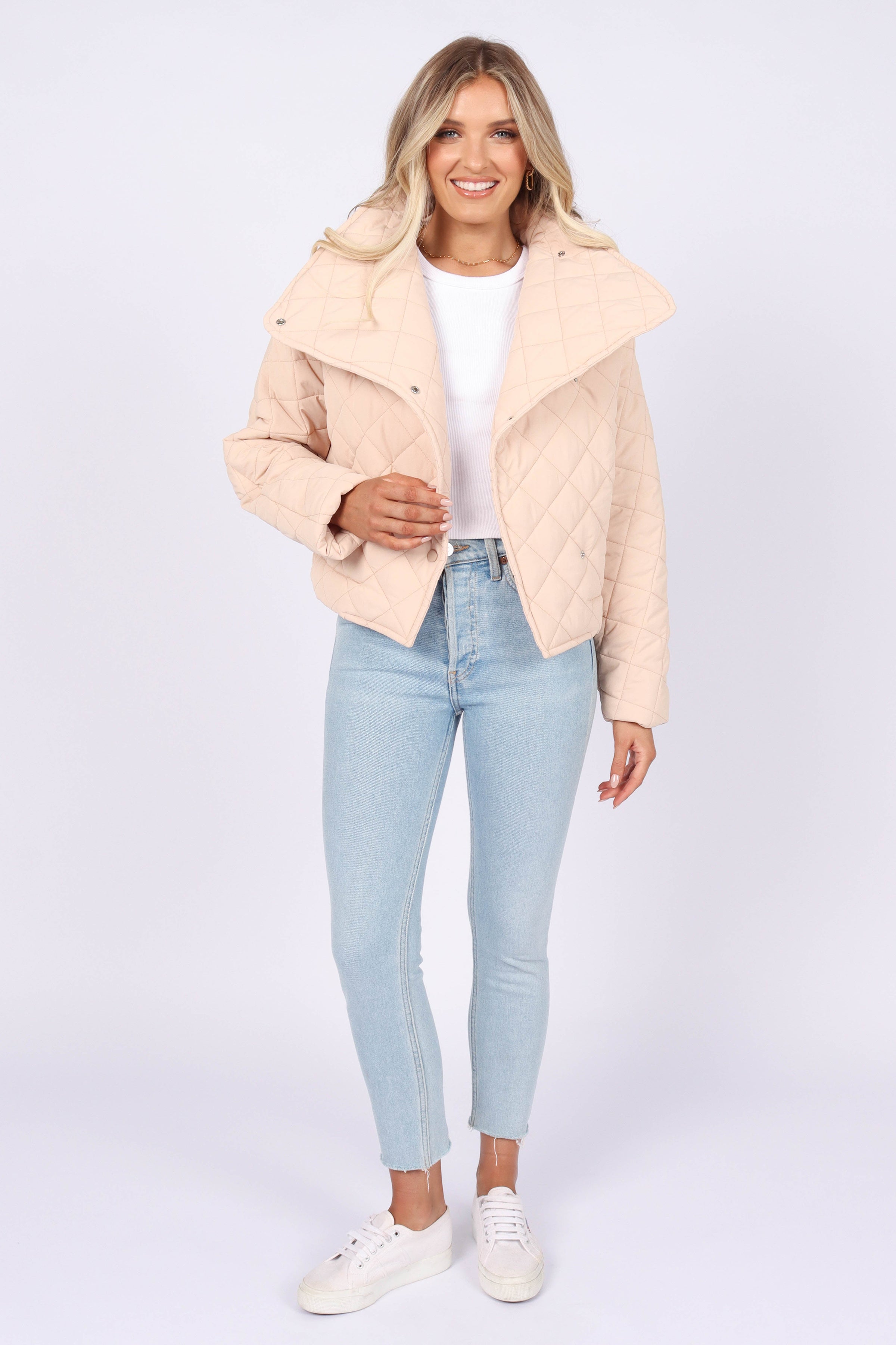 OUTERWEAR @Susannah Quilted Jacket - Beige