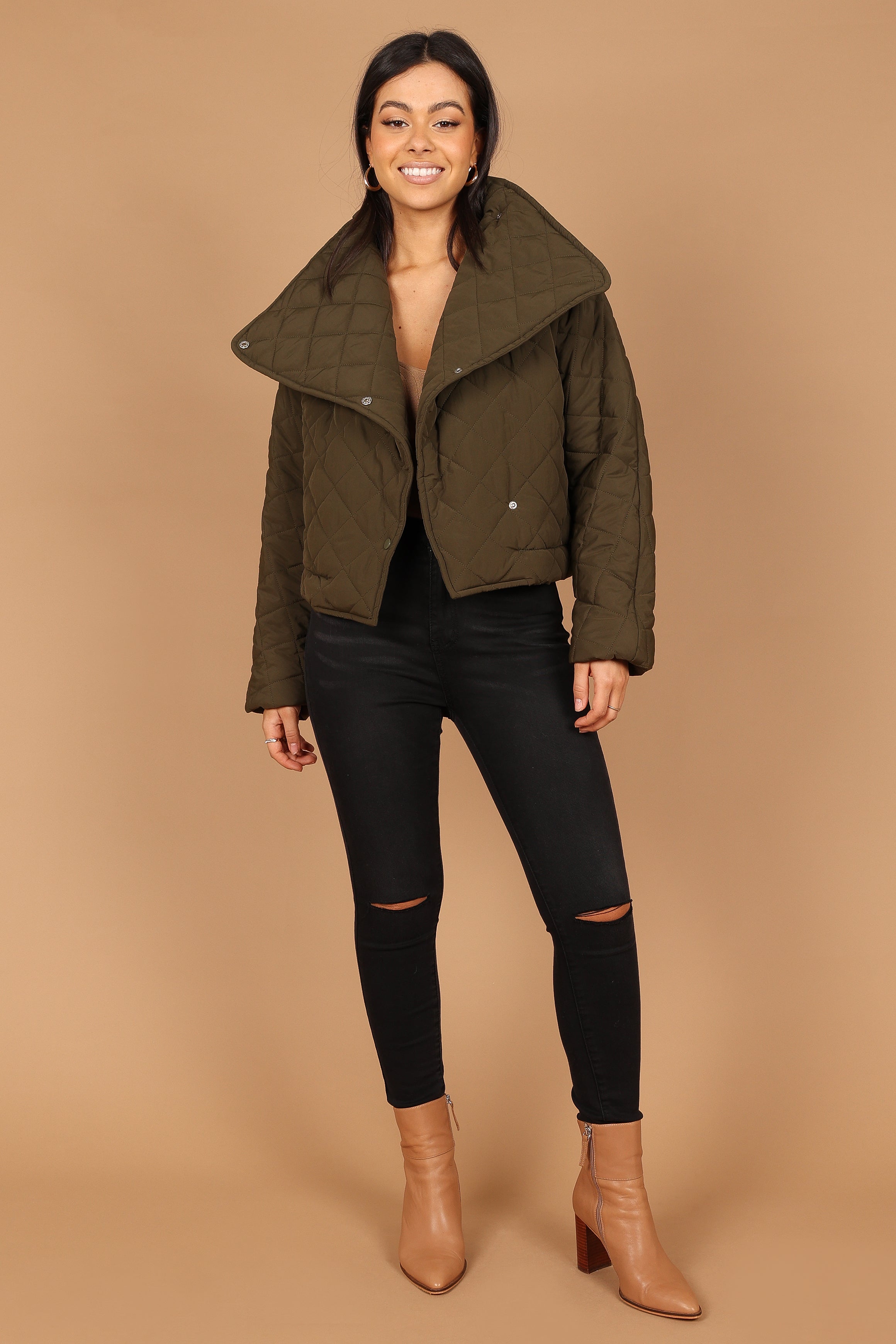 Outerwear @Susannah Quilted Jacket - Olive