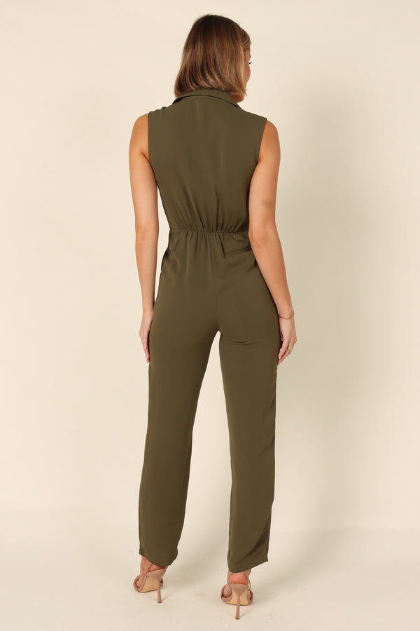 PLAYSUITS @Kayne Sleeveless Jumpsuit - Olive