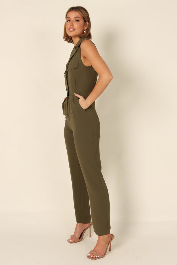 PLAYSUITS @Kayne Sleeveless Jumpsuit - Olive