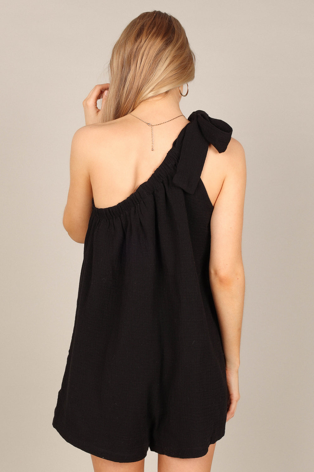 PLAYSUITS @Miffy One Shoulder Playsuit - Black