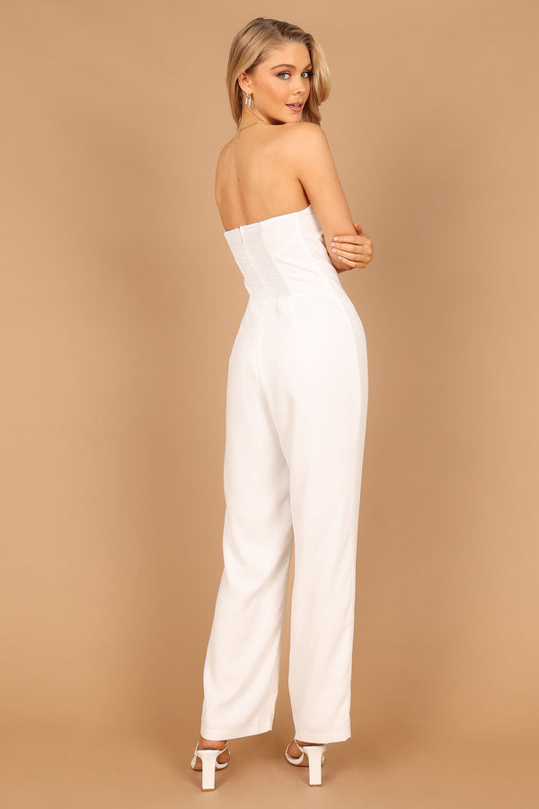 PLAYSUITS @Nadia Strapless Jumpsuit - White (waiting on bulk)