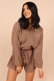PLAYSUITS @Sloane Sweater Romper - Mocha