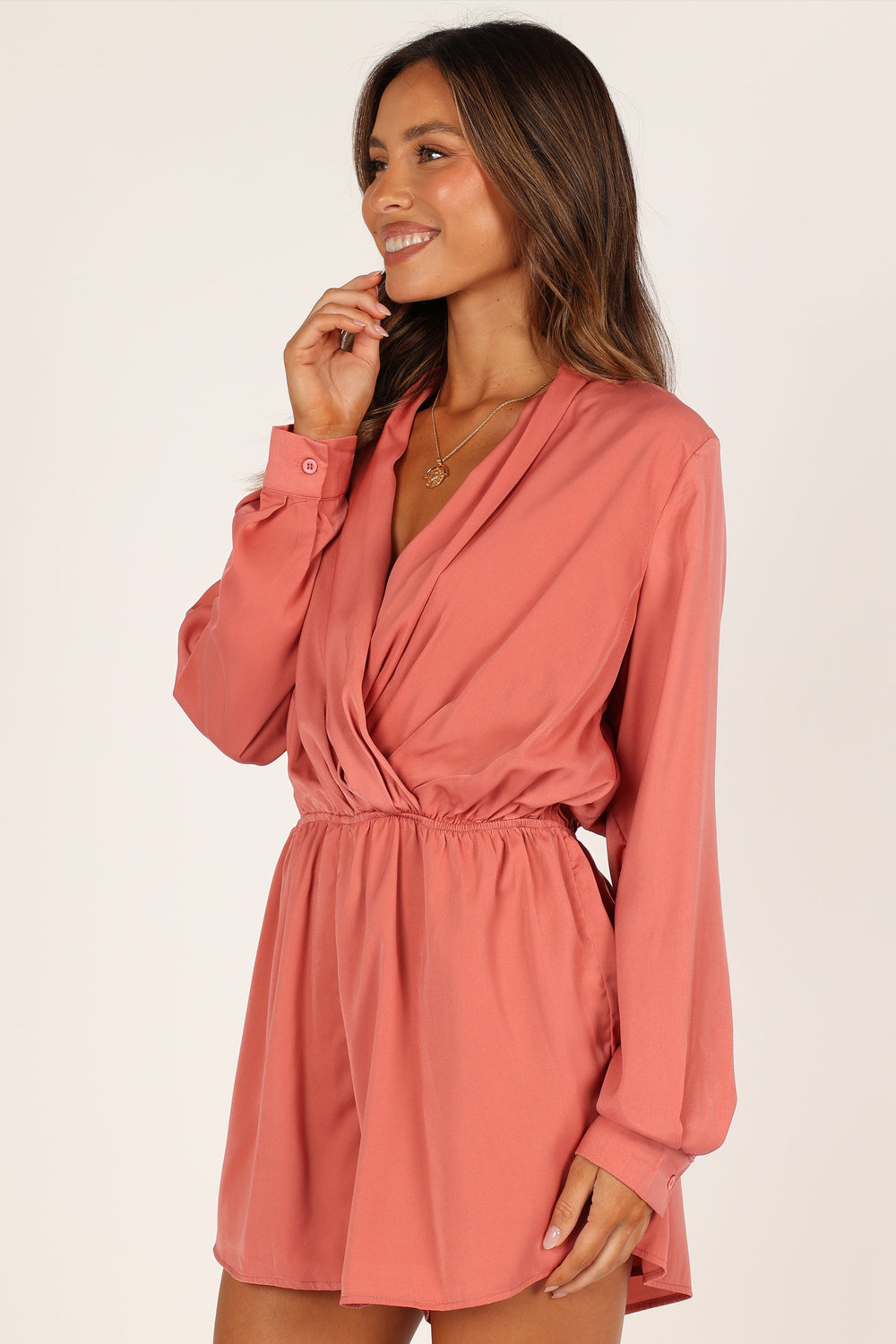PLAYSUITS Tangle Long Sleeve Playsuit - Rose