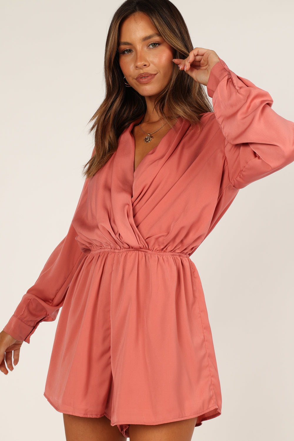 PLAYSUITS Tangle Long Sleeve Playsuit - Rose