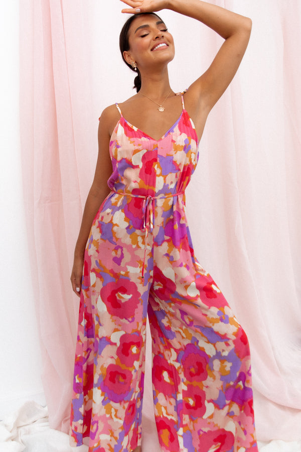 PLAYSUITS Zahara Wide Leg Jumpsuit - Floral