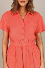 PLAYSUITS @Zoey Terry Playsuit - Coral