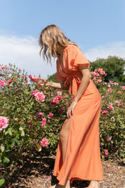 SETS Alaia Wrap Skirt Two Piece Set - Orange Sorbet