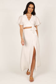 SETS @Alaia Wrap Skirt Two Piece Set - White