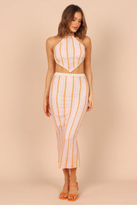 SETS @Ava Crochet Two Piece Set - Pink/Orange (waiting on bulk)