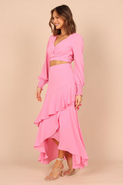 SETS @Eleanor Two Piece Skirt Set - Pink (waiting on bulk)