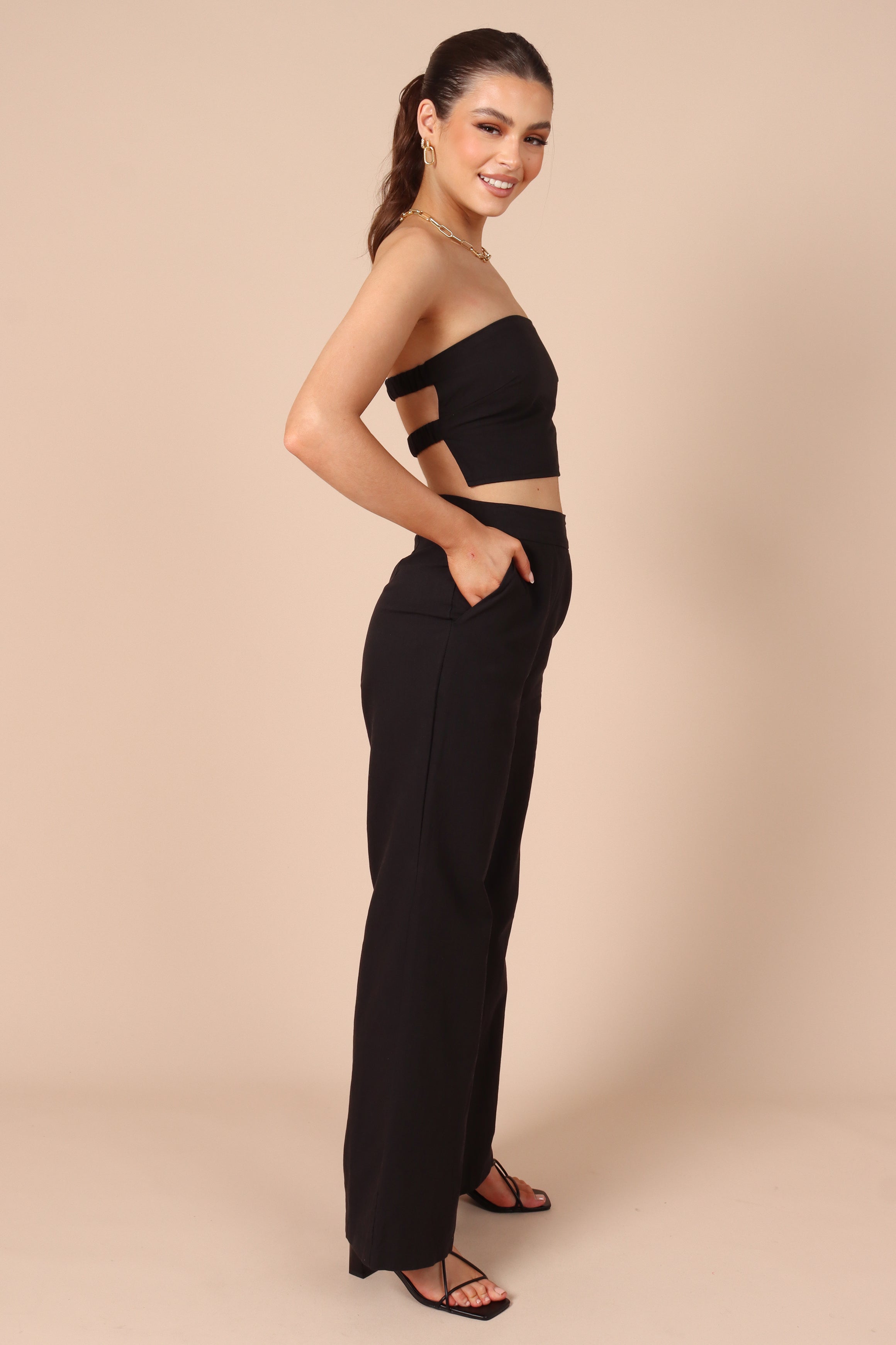 SETS @Gina Strapless Two Piece Set - Black