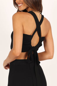 Maia Rib Knit Two Piece Set - Black