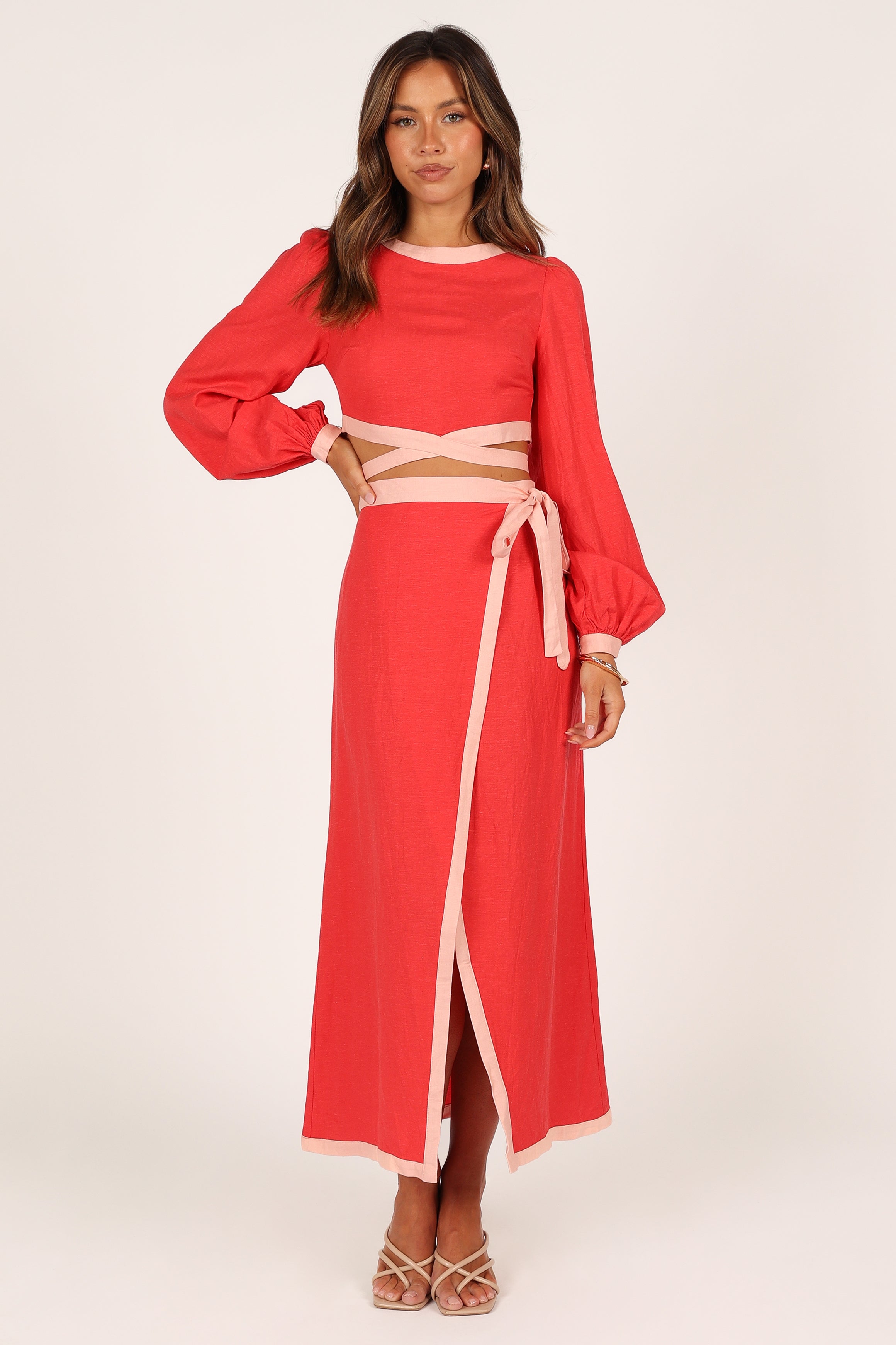 SETS Maya Wrap Skirt Set - Red