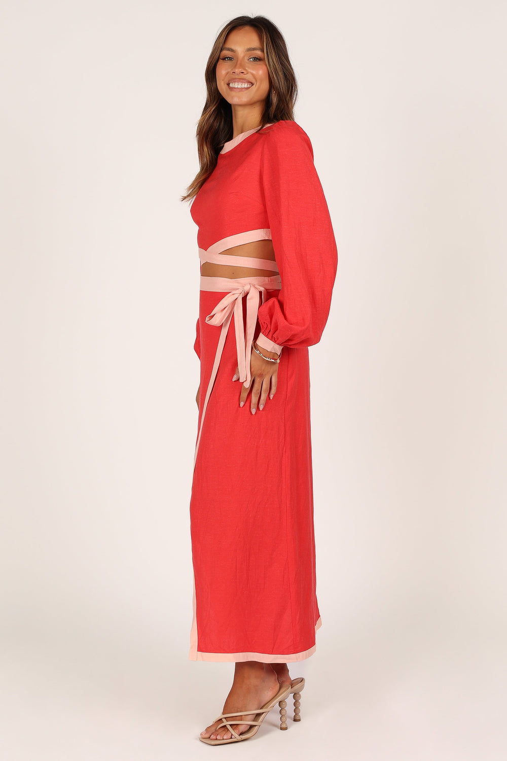 SETS Maya Wrap Skirt Set - Red