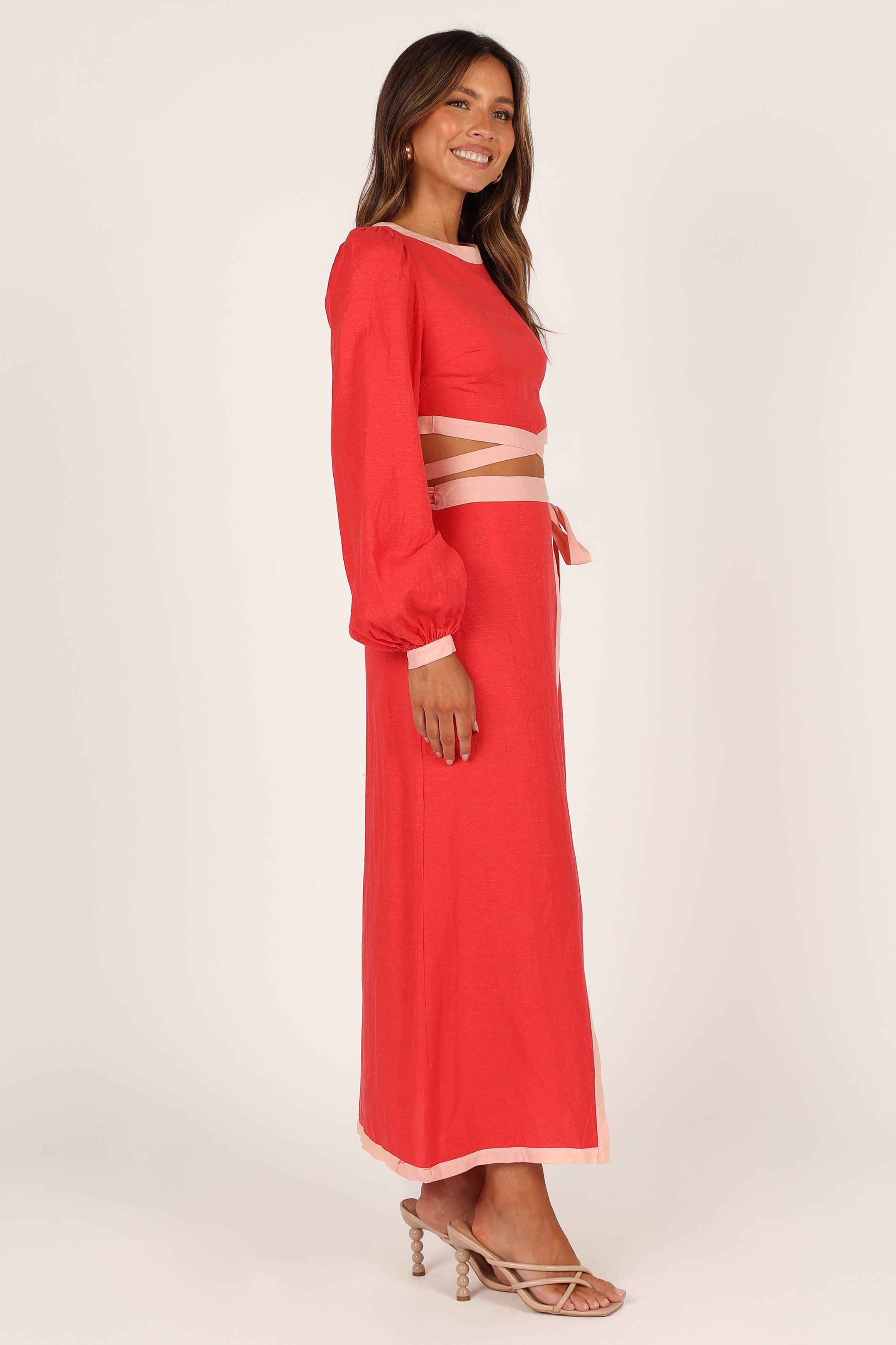 SETS Maya Wrap Skirt Set - Red