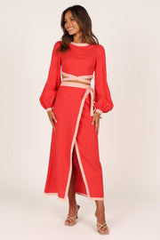 SETS Maya Wrap Skirt Set - Red