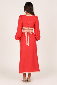 SETS Maya Wrap Skirt Set - Red