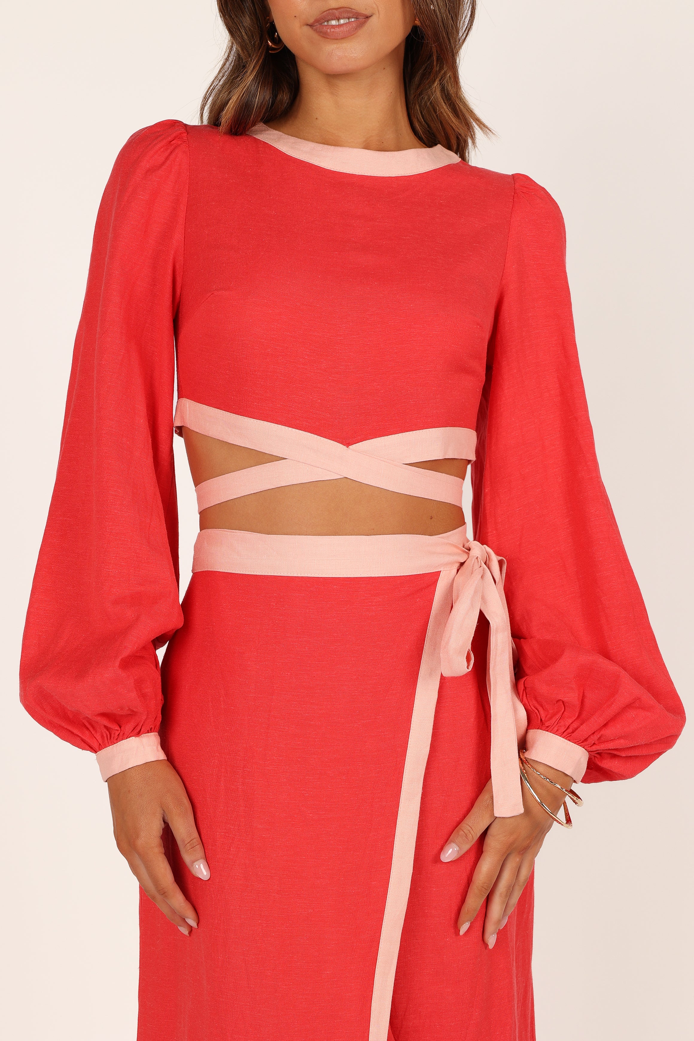 SETS Maya Wrap Skirt Set - Red