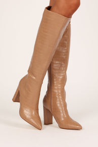 SHOES @Gibson Knee High Boot - Coffee Croc