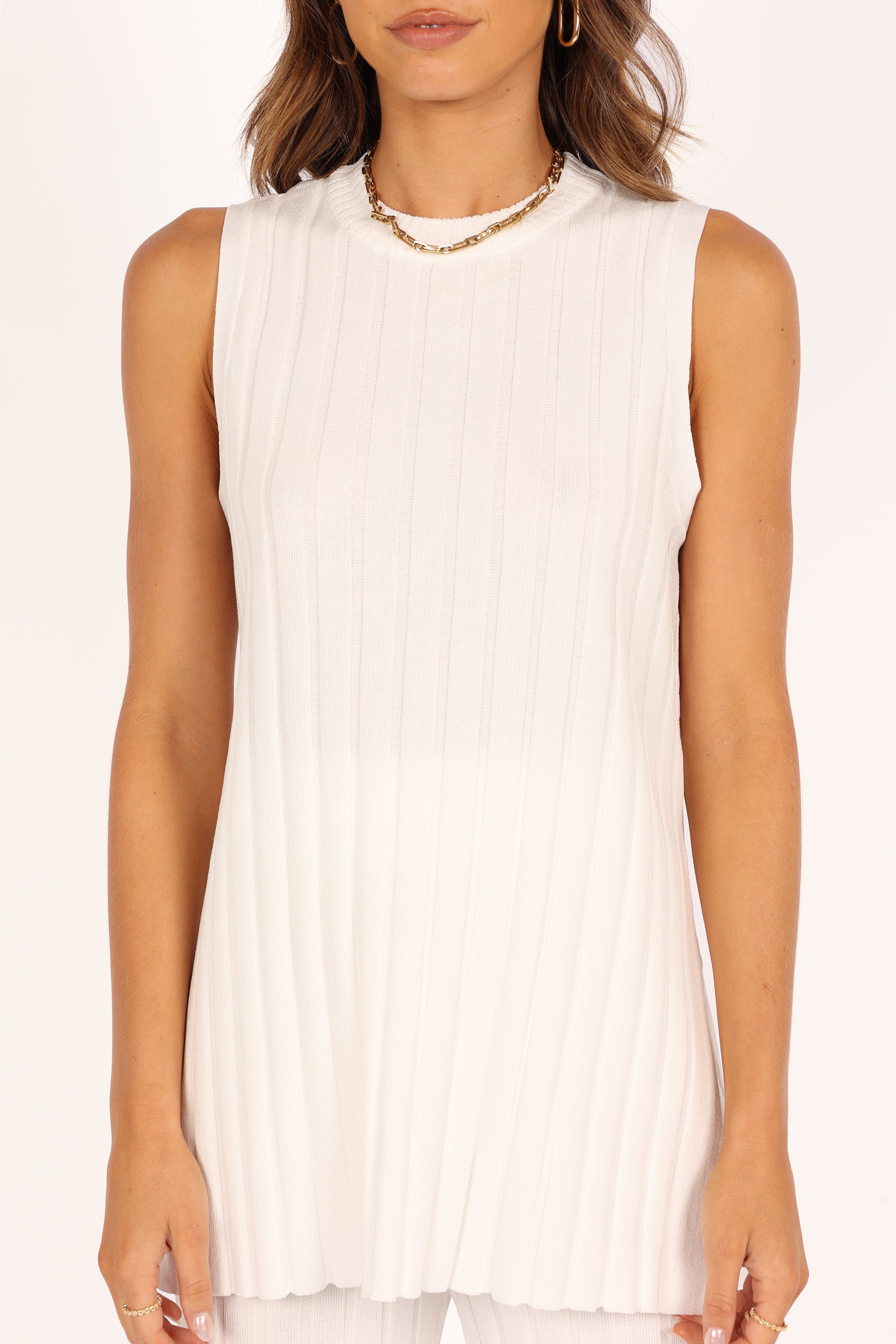 TOPS @Agnes Knit Top - White (waiting on bulk)