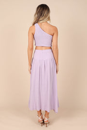 TOPS @Auguste Shirred Cropped Top - Lilac