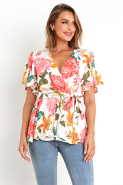 TOPS @Belle Top - White Floral