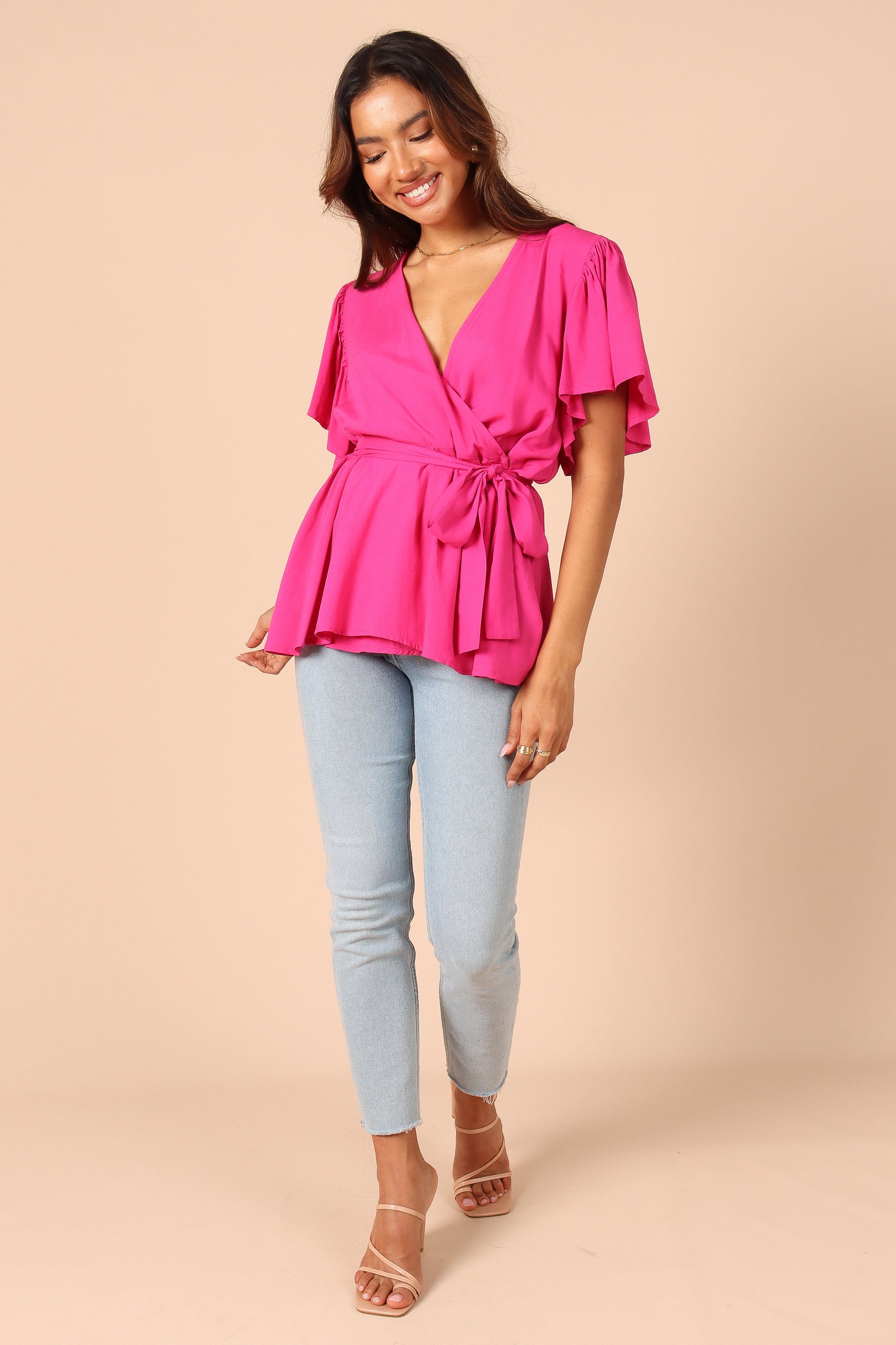 TOPS Bronte Top - Hot Pink