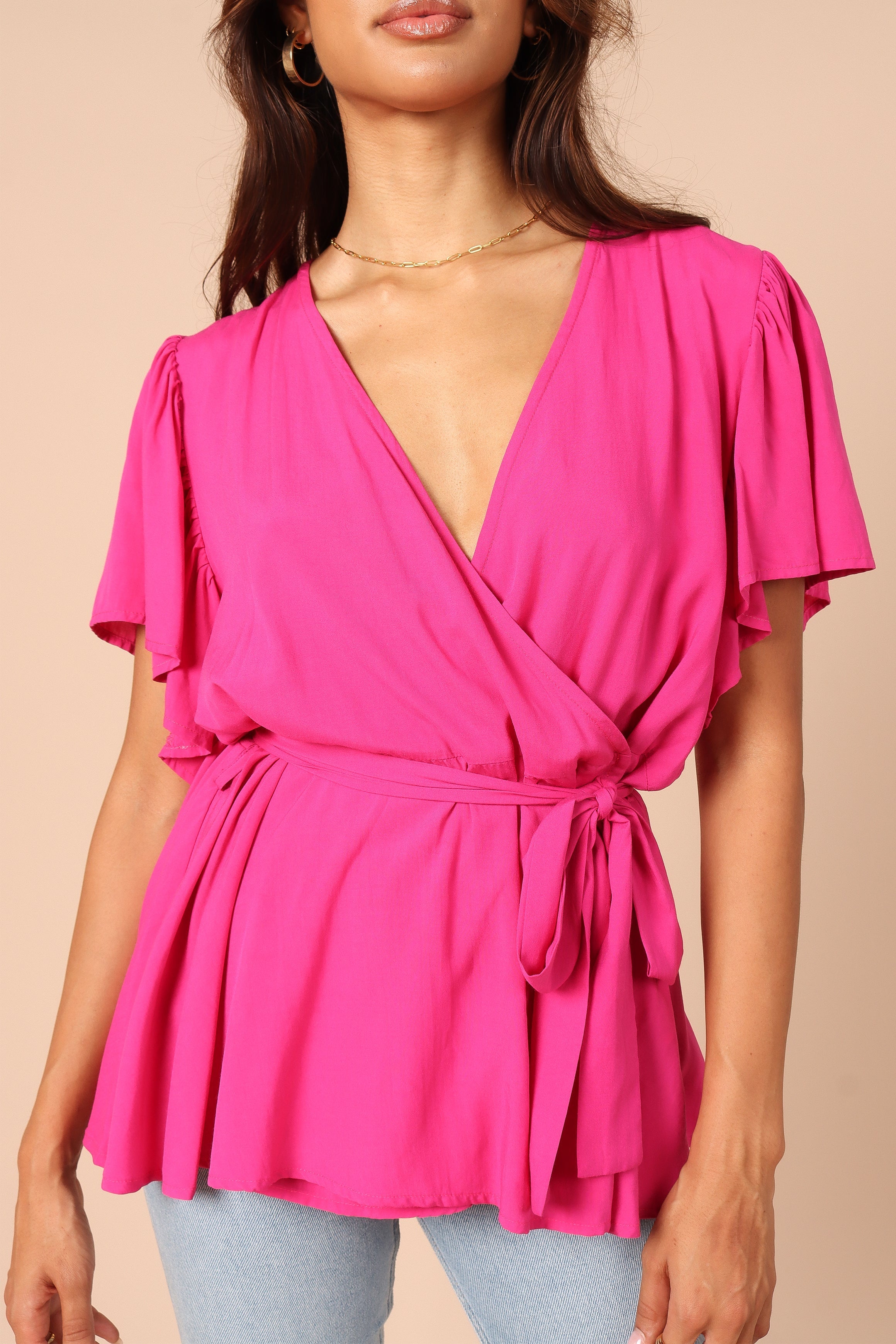 TOPS Bronte Top - Hot Pink