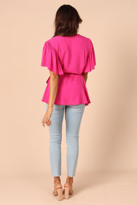 TOPS Bronte Top - Hot Pink