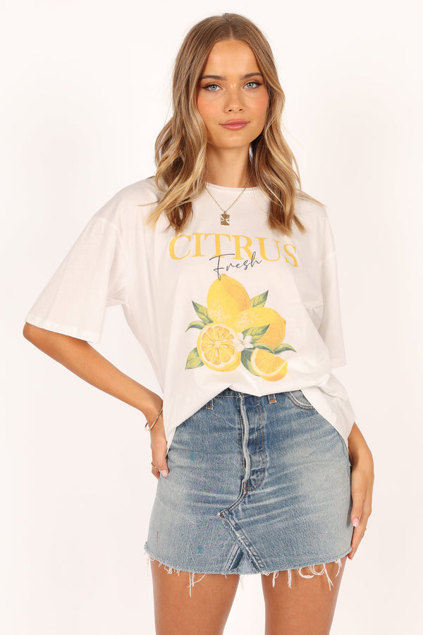 TOPS @Citrus Tee - White