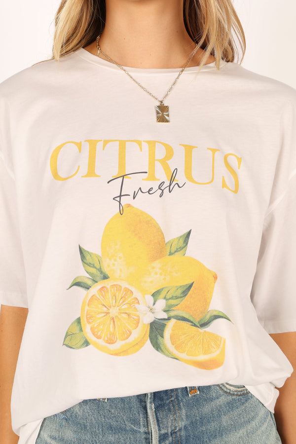 TOPS @Citrus Tee - White