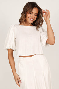 TOPS @Cleo Cropped Top - White (waiting on bulk)