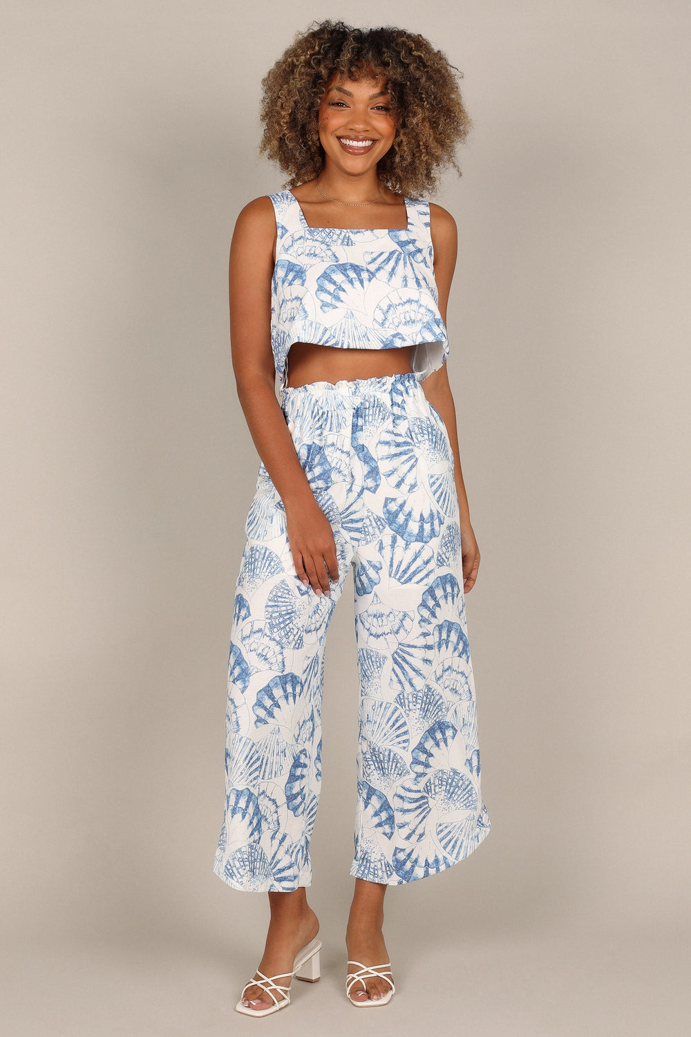 TOPS @Ellidy Cropped Top - Blue Print