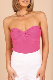TOPS @Hudson Strapless Knit Top - Hot Pink