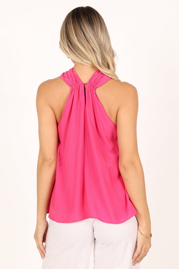 TOPS @Jilly Halter Top - Hot Pink