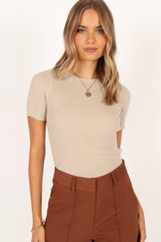TOPS @Kimmie Knit Top - Oatmeal