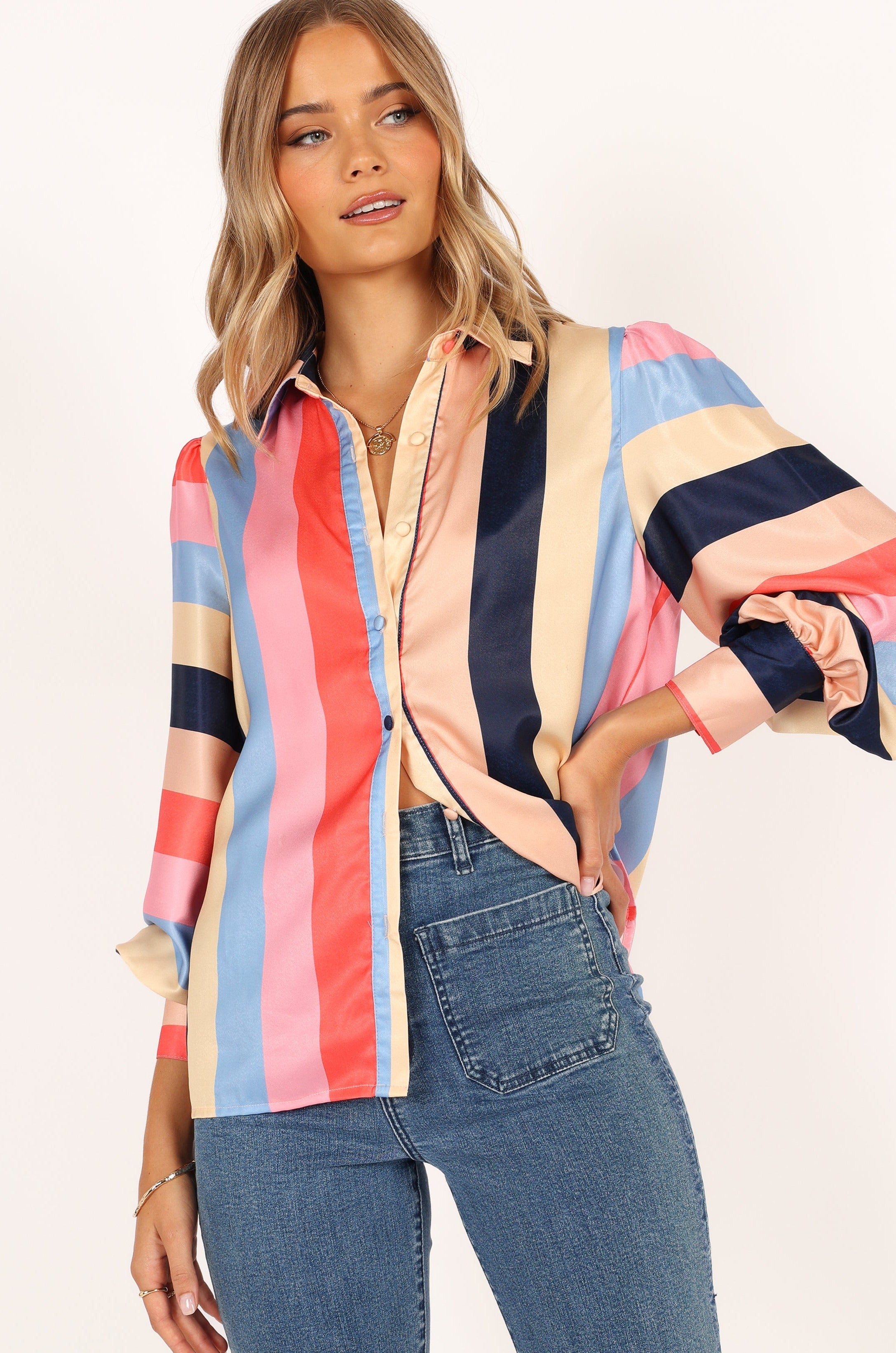 TOPS @Kimmy Shirt - Multi Stripe (waiting on bulk)