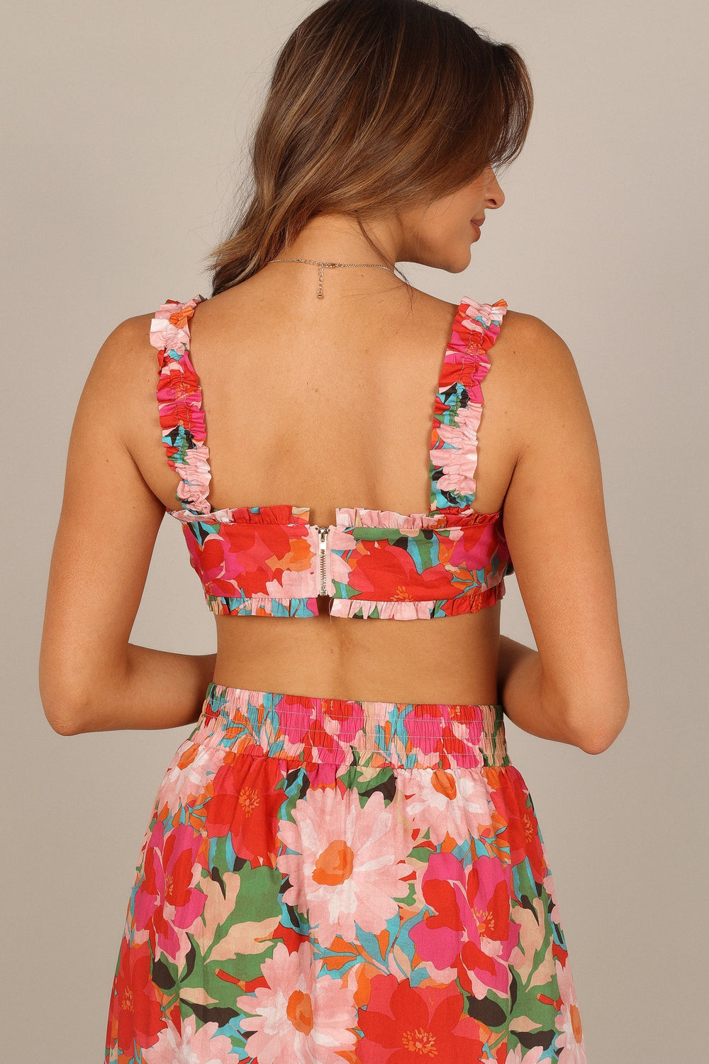 TOPS @Marbella Cropped Top - Pink Floral (waiting on bulk)