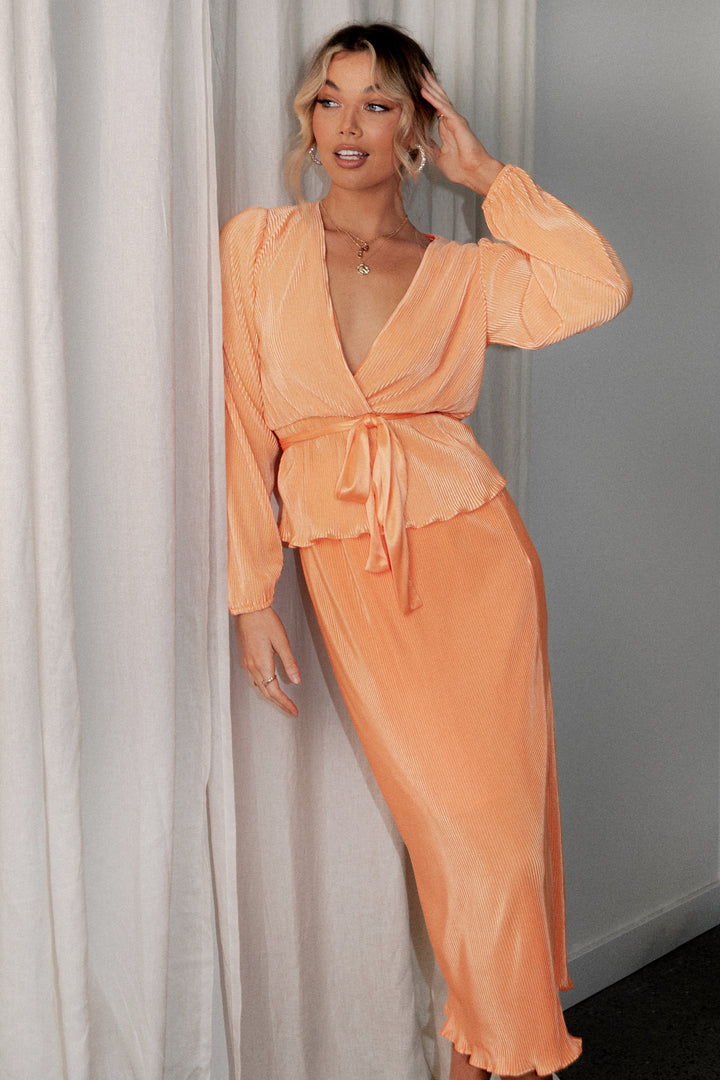 Minelli Pleat Top Orange Petal & Pup
