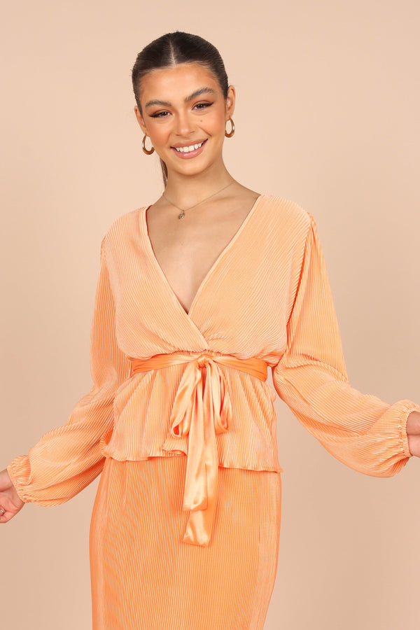 TOPS Minelli Pleat Top - Orange