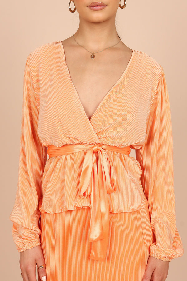 TOPS Minelli Pleat Top - Orange