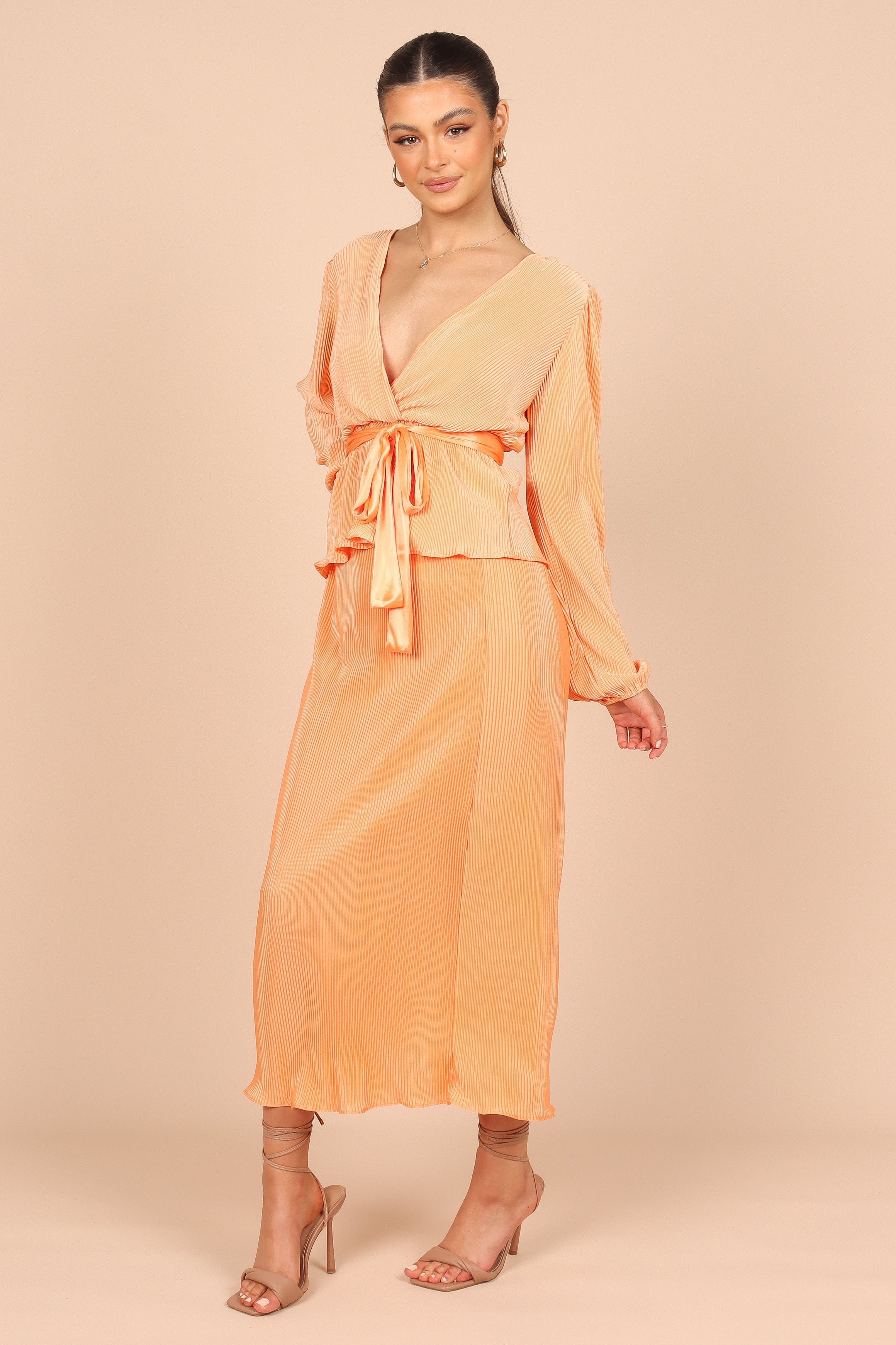 TOPS Minelli Pleat Top - Orange