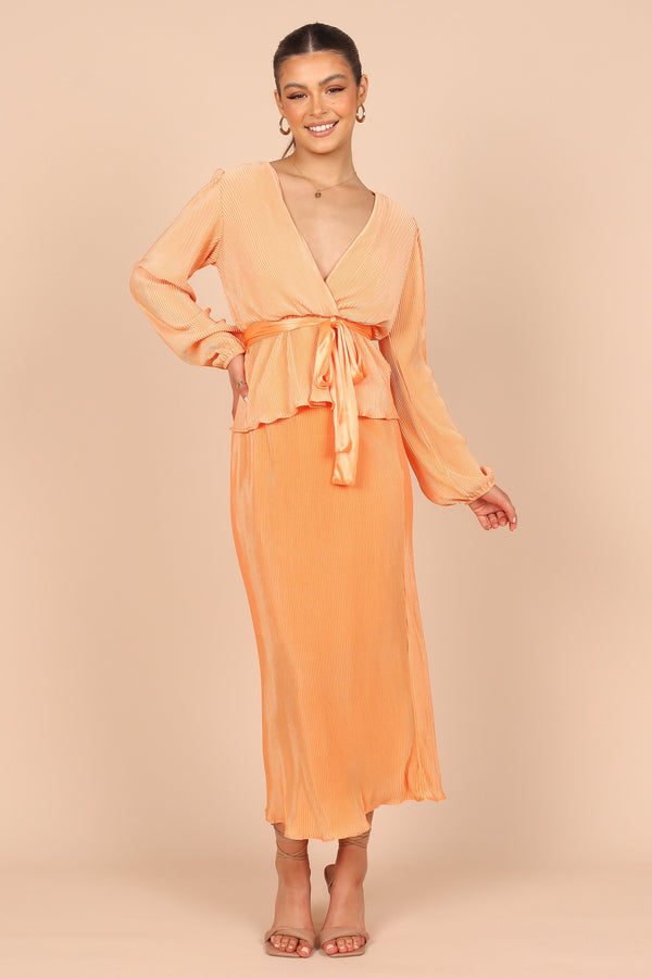 TOPS Minelli Pleat Top - Orange