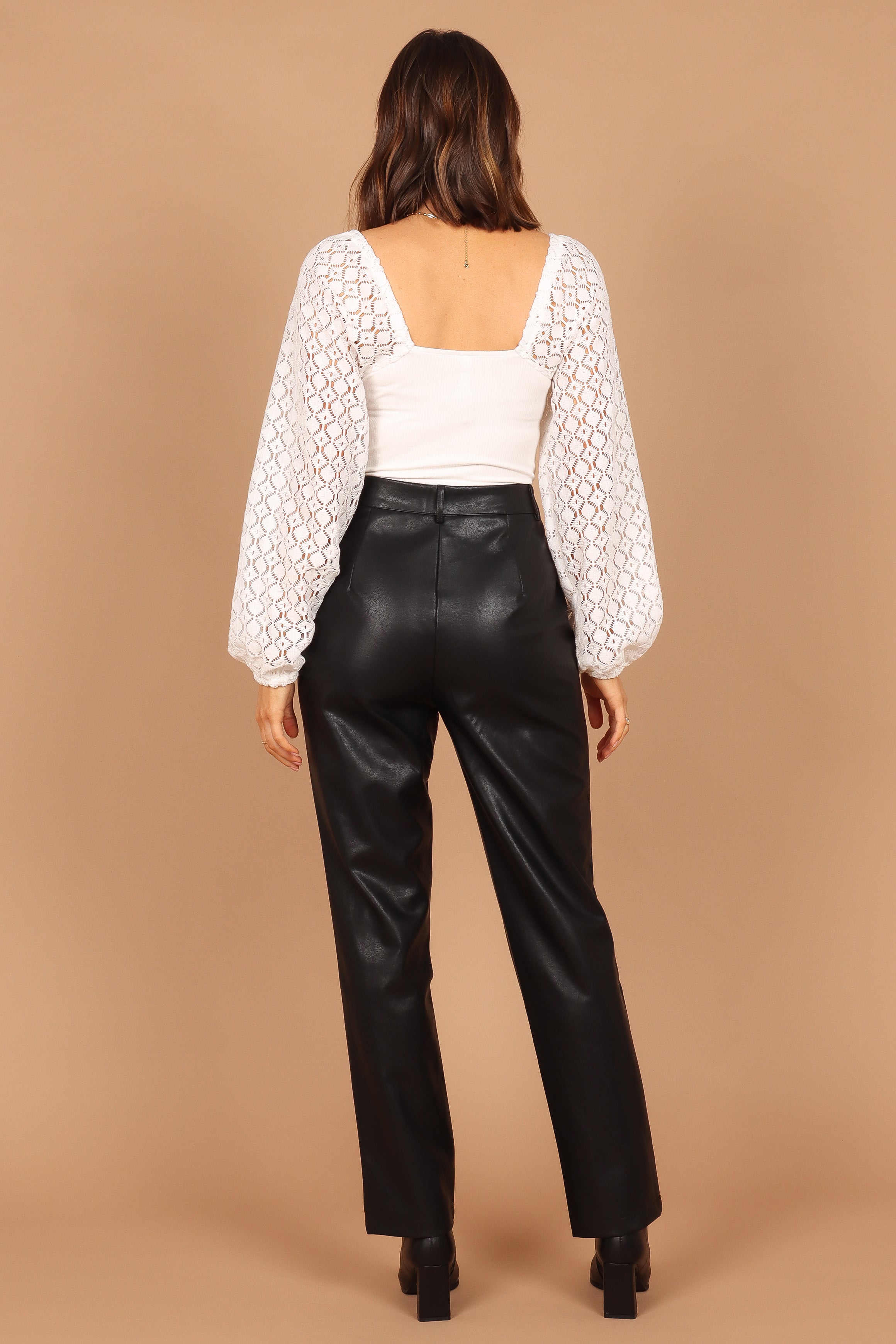 TOPS @Natasha Long Sleeve Lace Top - Ivory