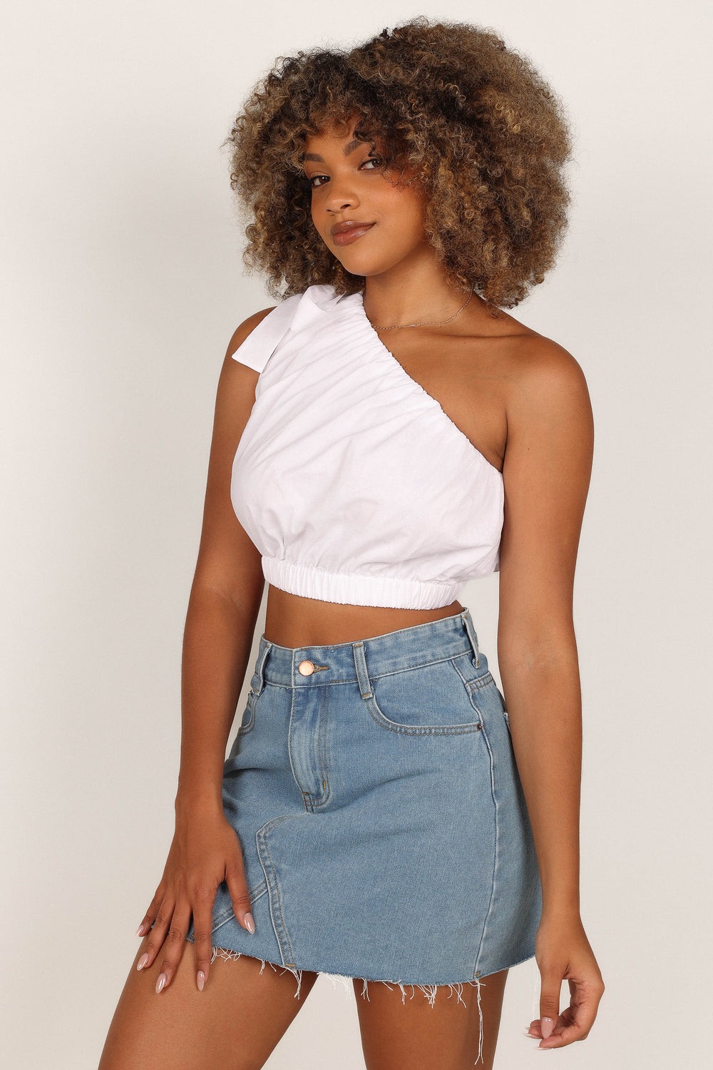 TOPS Nelly One Shoulder Top - White