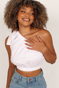 TOPS Nelly One Shoulder Top - White