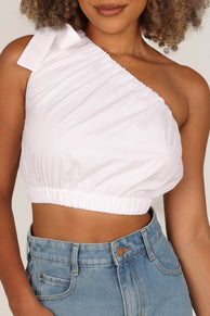 TOPS Nelly One Shoulder Top - White